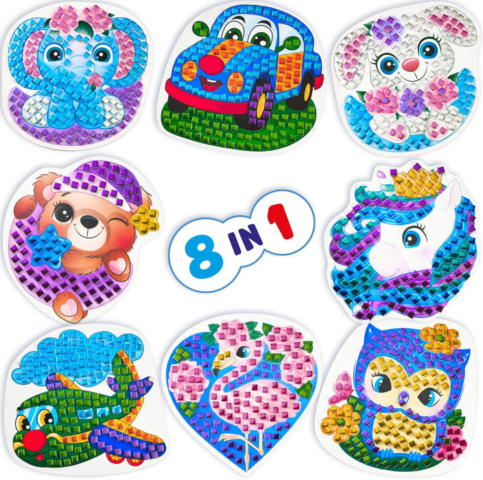 Mosaic Sticker Set 3 - Art Kits for Kids - Sticky Number Mosaic - 8 in 1 Set