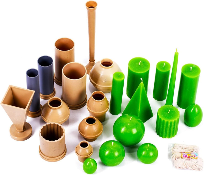 Candle Molds for Making Candles - 12 Plastic Candle Molds in 1 Set