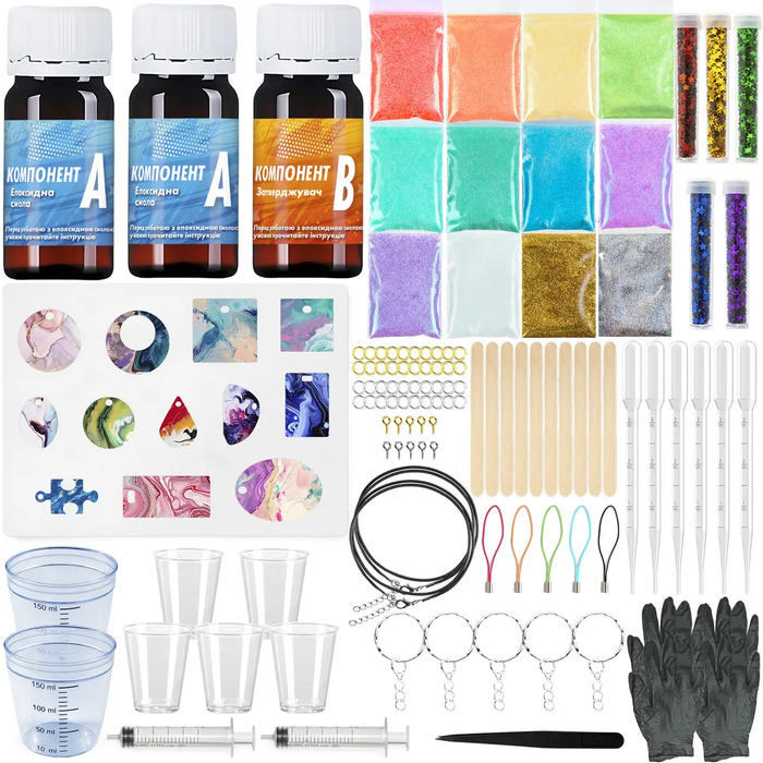 Epoxy resin kit for making jewelry 114-in-1 “Mini”