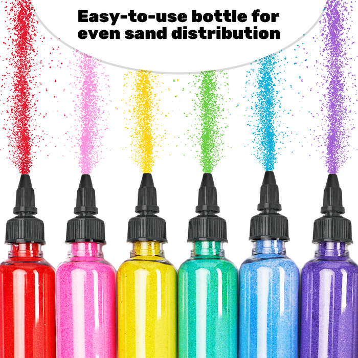 6 in 1 Sand Art Pictures – Color Splash Peel & Stick Sand Art Kit for Kids – Fruits & Animals Design