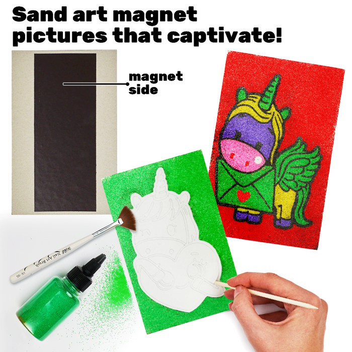 9 in 1 Sand Art Pictures Kit – Color Splash Sticker Sand Art for Kids – Fruits & Animals Theme