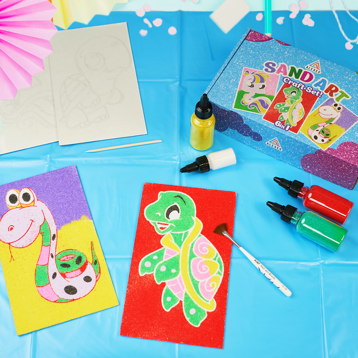 6 in 1 Sand Art Pictures Craft Kit – Peel & Stick Sand Painting Set for Kids
