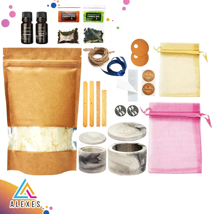 Soy Candle-Making Kit MEDIUM in Gypsum Pot