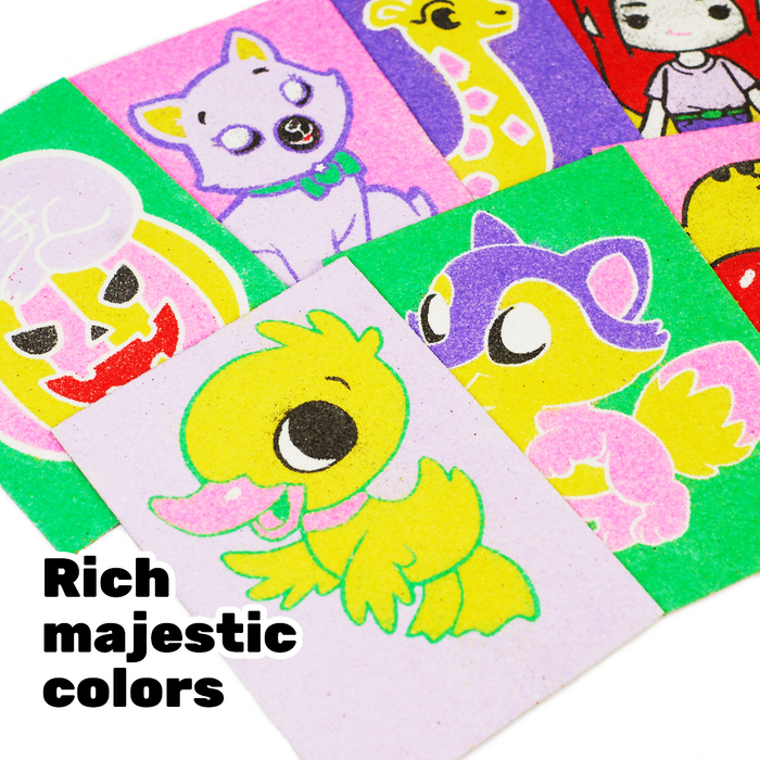 9 in 1 Sand Art Pictures – Color Splash Sand Painting Kit – Creative Animals & Fruits Set
