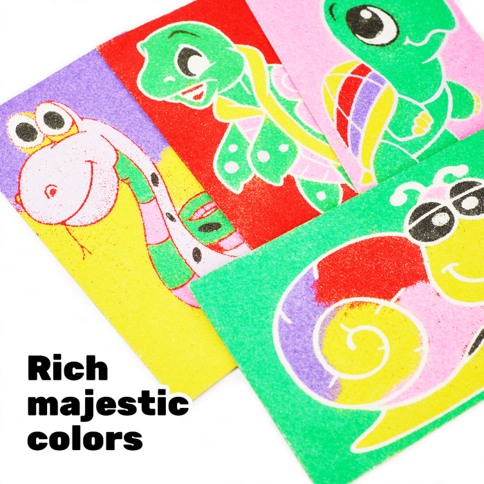 6 in 1 Sand Art Pictures Craft Kit – Peel & Stick Sand Painting Set for Kids