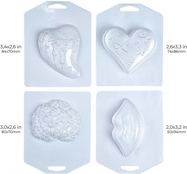 Soap Molds - ALEXES 4 Romance Plastic Molds Set - For Soap Making