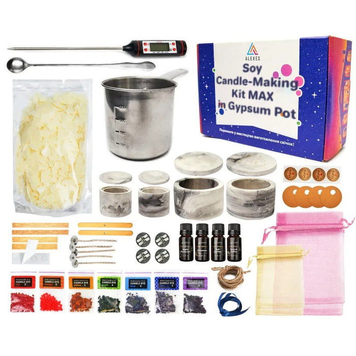 Soy Candle-Making Kit MAX in Gypsum Pot