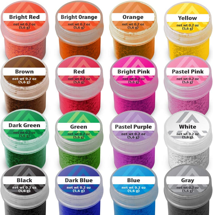 Candle Dyes - Set 16-Color Wax Candle Dyes in 0.2 oz. jars - For Candle Making