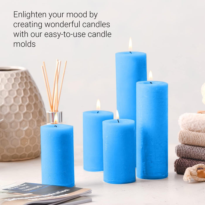 Candle molds for Making Candles - Plastic Сylinder Form Set (4 Candle molds)