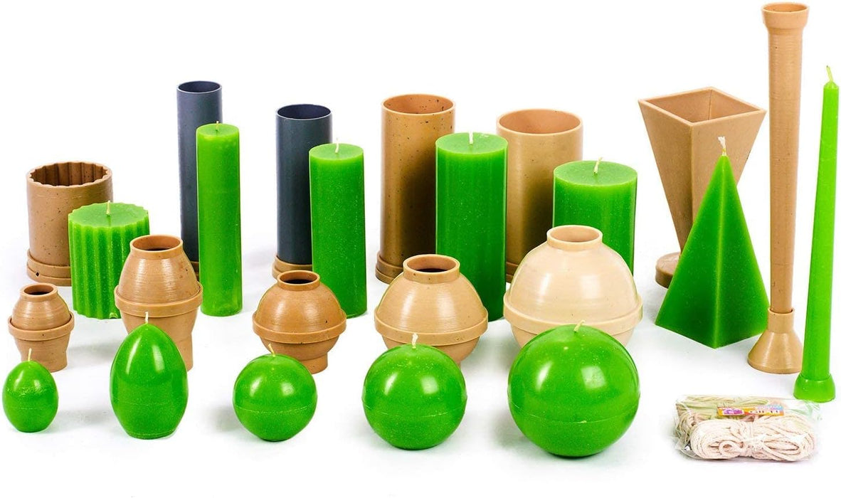 Candle Molds for Making Candles - 12 Plastic Candle Molds in 1 Set