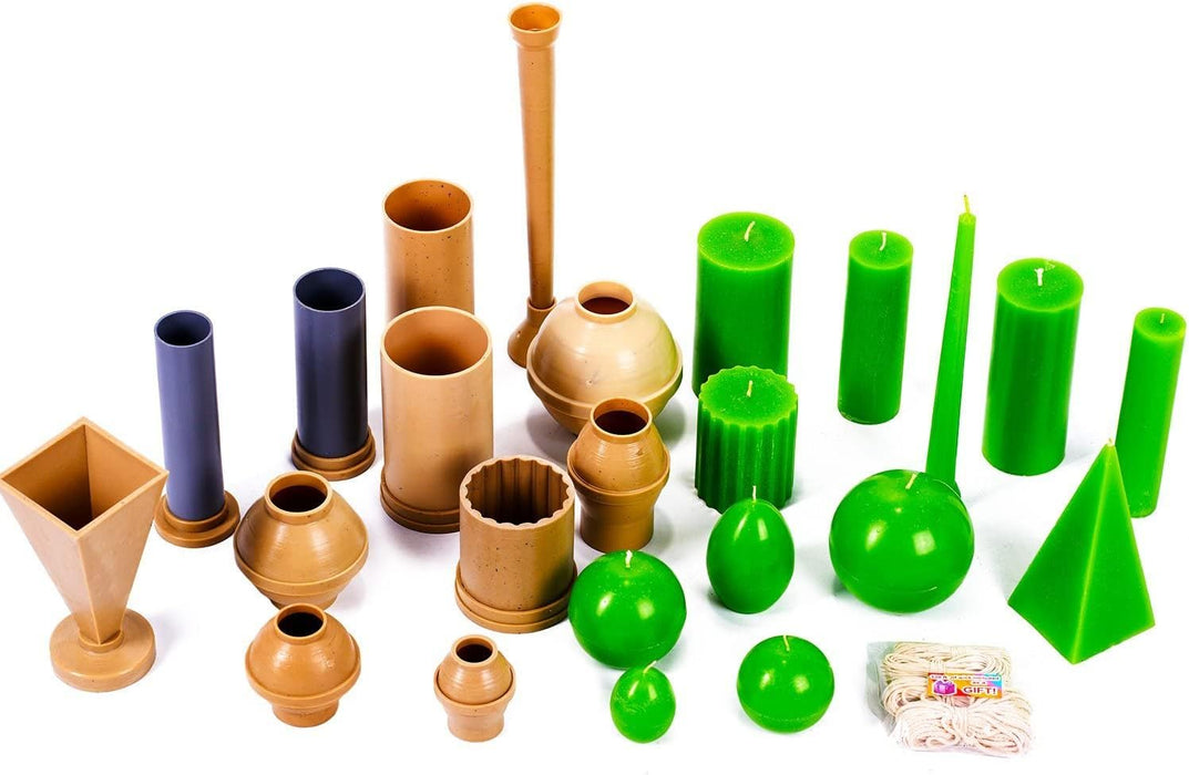 Candle Molds for Making Candles - 12 Plastic Candle Molds in 1 Set