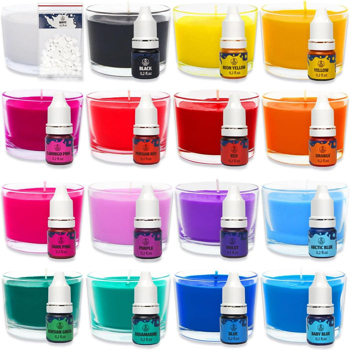 Liquid Dyes 16 Colors - For Candle Making and Epoxy Resin Dyeing