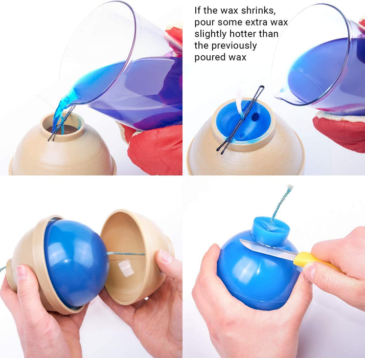 Candle Making Mold - Plastic Candle Mold Sphere Form - Ball Diameter: 4.7 in