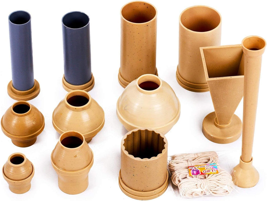 Candle Molds for Making Candles - 12 Plastic Candle Molds in 1 Set