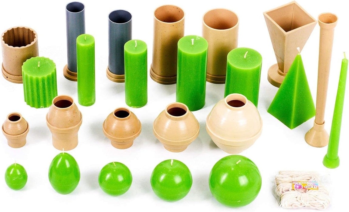 Candle Molds for Making Candles - 12 Plastic Candle Molds in 1 Set
