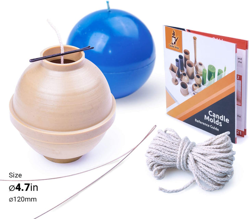 Candle Making Mold - Plastic Candle Mold Sphere Form - Ball Diameter: 4.7 in